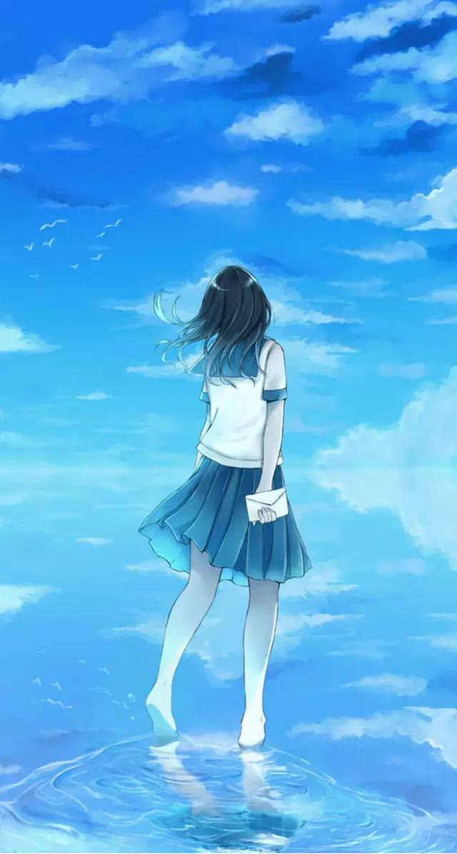 动漫少女背影的美丽瞬间